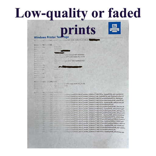 Low-quality or faded prints