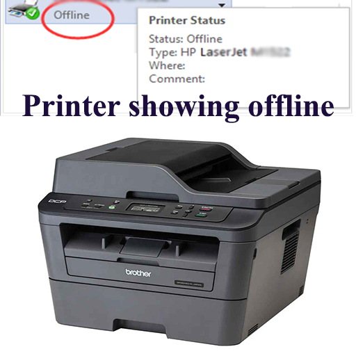 Printer showing offline status